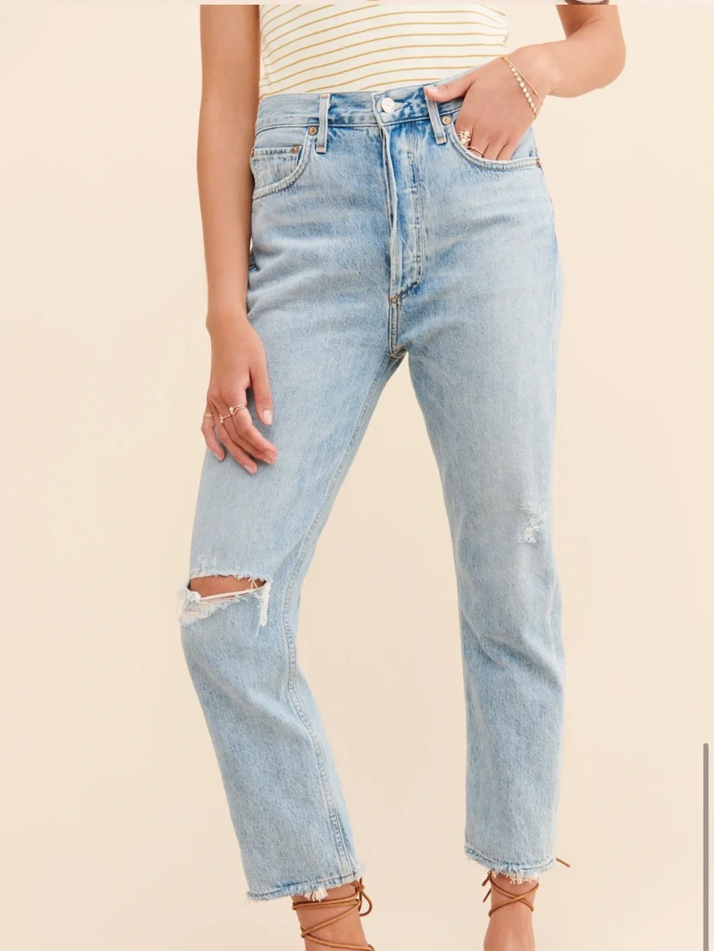 Agolde Riley High-Rise Cropped Straight Jeans - Picture 5 of 7